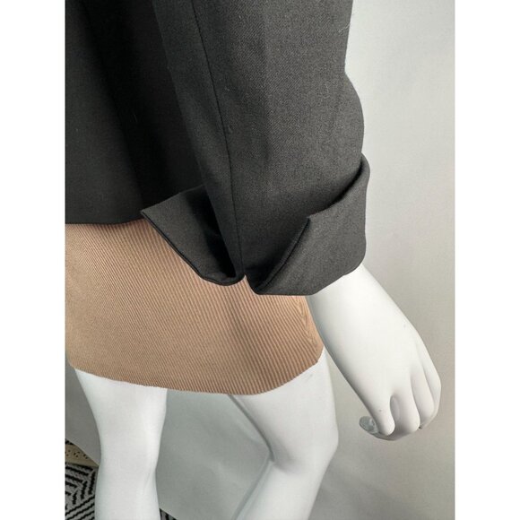 Bebe Satin Waisted Jacket Size 4 Black Polyester Blend - Picture 14 of 16